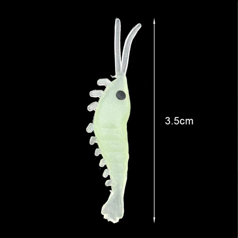 Kit 50 Iscas Artificiais Luminosas de Camarão – 3,5cm