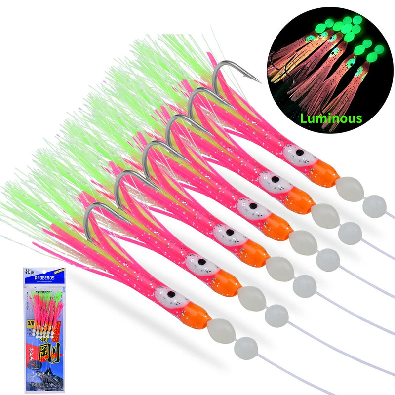 Kit 6pcs Sabiki Rig Luminoso