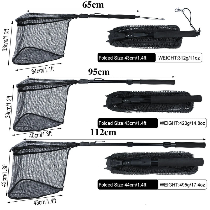 Rede de Pesca Dobrável Sougayilang 65-112cm – Telescópica