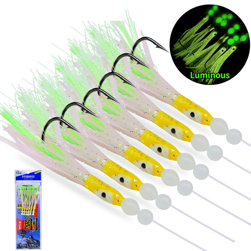 Kit 6pcs Sabiki Rig Luminoso