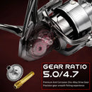 Molinete de Pesca Sougayilang 1000–5000 Series – Dupla Manivela, Drag 10kg