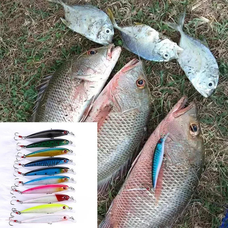 Isca de pesca artificial Laser Minnow 10/5 peças
