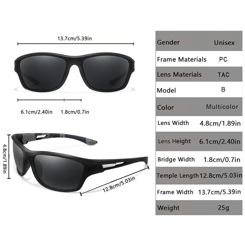 Óculos de Sol Polarizado Masculino UV400 – Pesca, Ciclismo, Direção e Esportes ao Ar Livre
