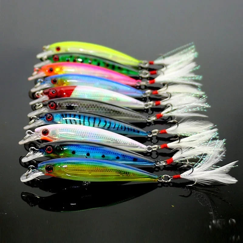 Isca de pesca artificial Laser Minnow 10/5 peças