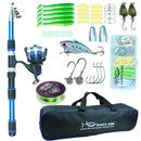 Kit Completo de Pesca – Vara Telescópica, Molinete, Isca, Linha, Caixa e Bolsa de Transporte