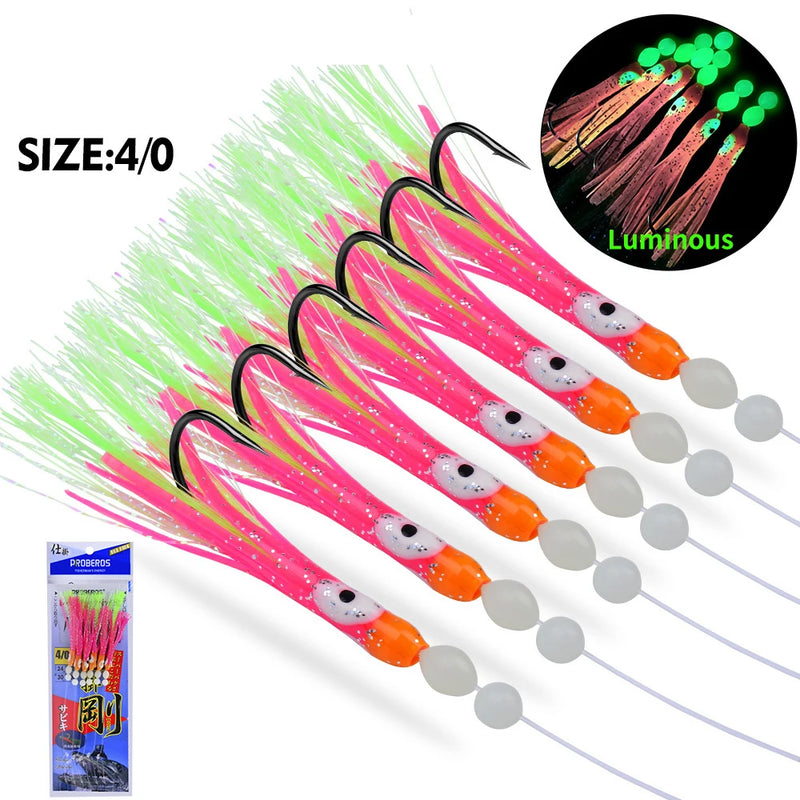 Kit 6pcs Sabiki Rig Luminoso
