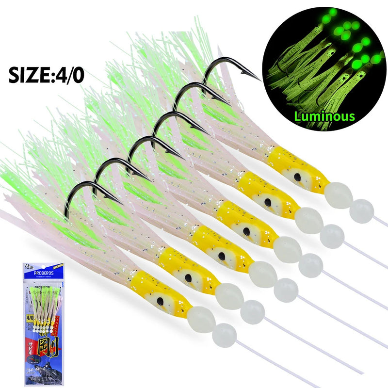 Kit 6pcs Sabiki Rig Luminoso