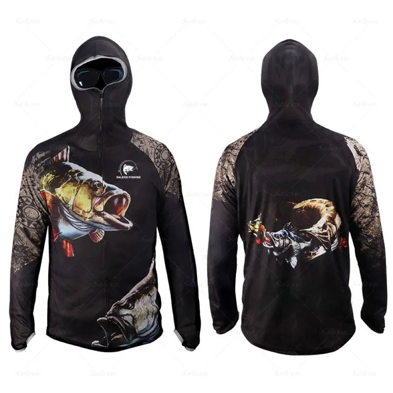 Camisa de Pesca Masculina com Capuz – Proteção Solar UV