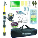 Kit Completo de Pesca – Vara Telescópica, Molinete, Isca, Linha, Caixa e Bolsa de Transporte
